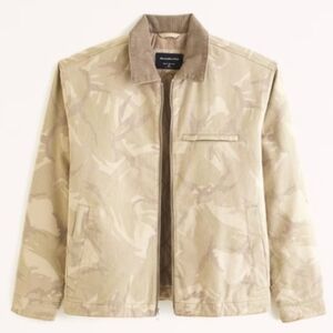 Abercrombie & Fitch Workwear Lined Camo Jacket With Corduroy Collar
